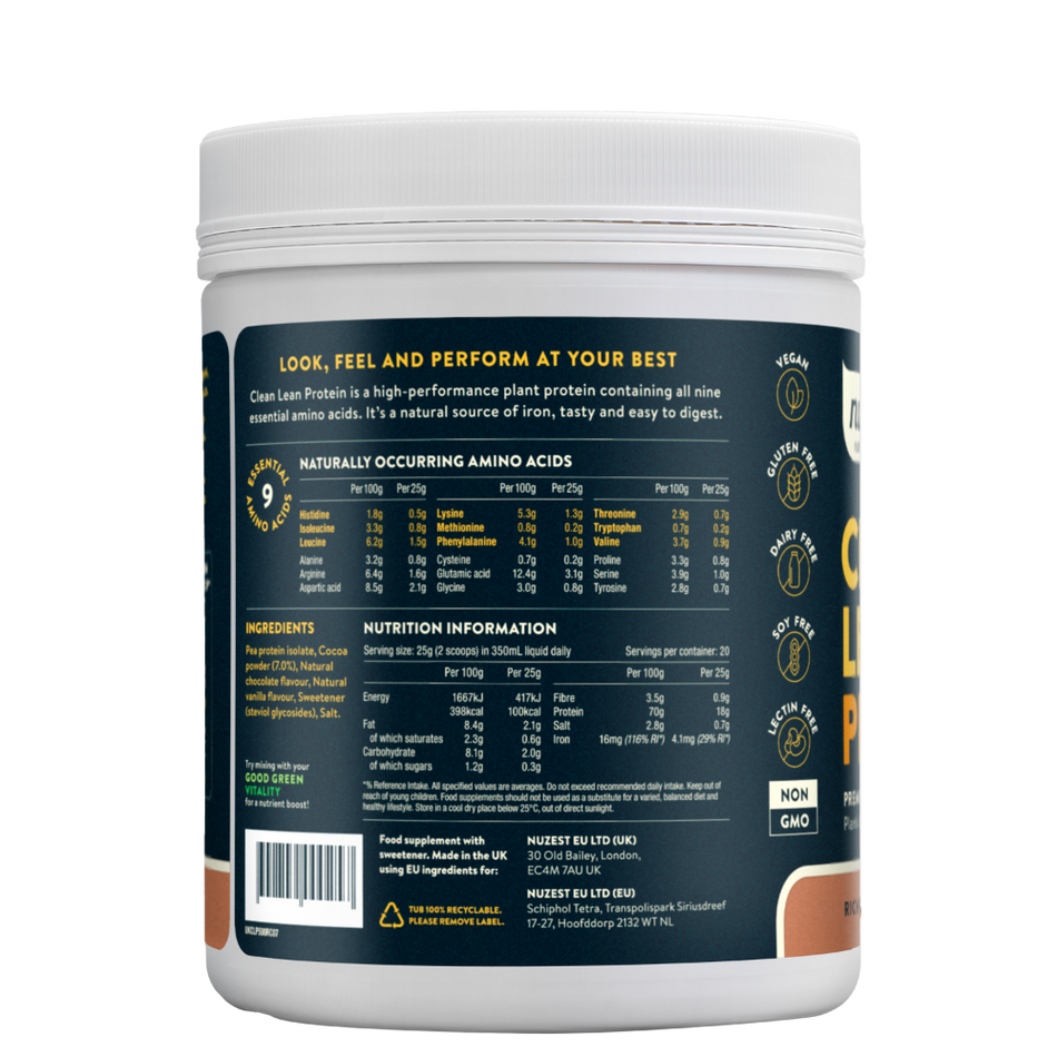 Nuzest Clean Lean Protein Rich Chocolate - 500g- Lillys Pharmacy and Health Store
