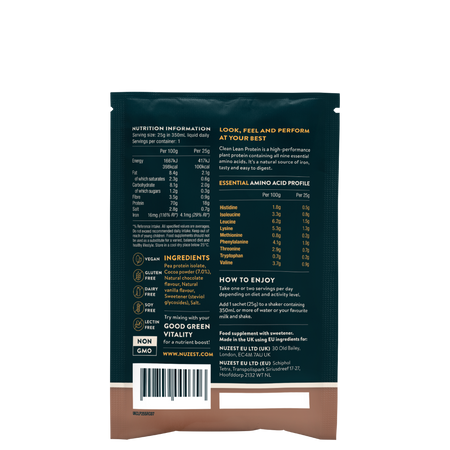 Nuzest Clean Lean Protein Rich Chocolate Sachets 10x25g- Lillys Pharmacy and Health Store