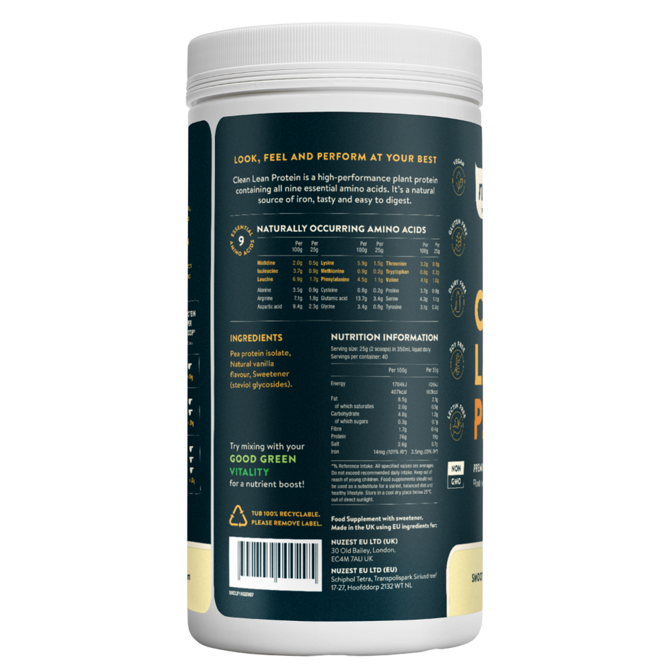 Nuzest Clean Lean Protein Smooth Vanilla - 1kg- Lillys Pharmacy and Health Store