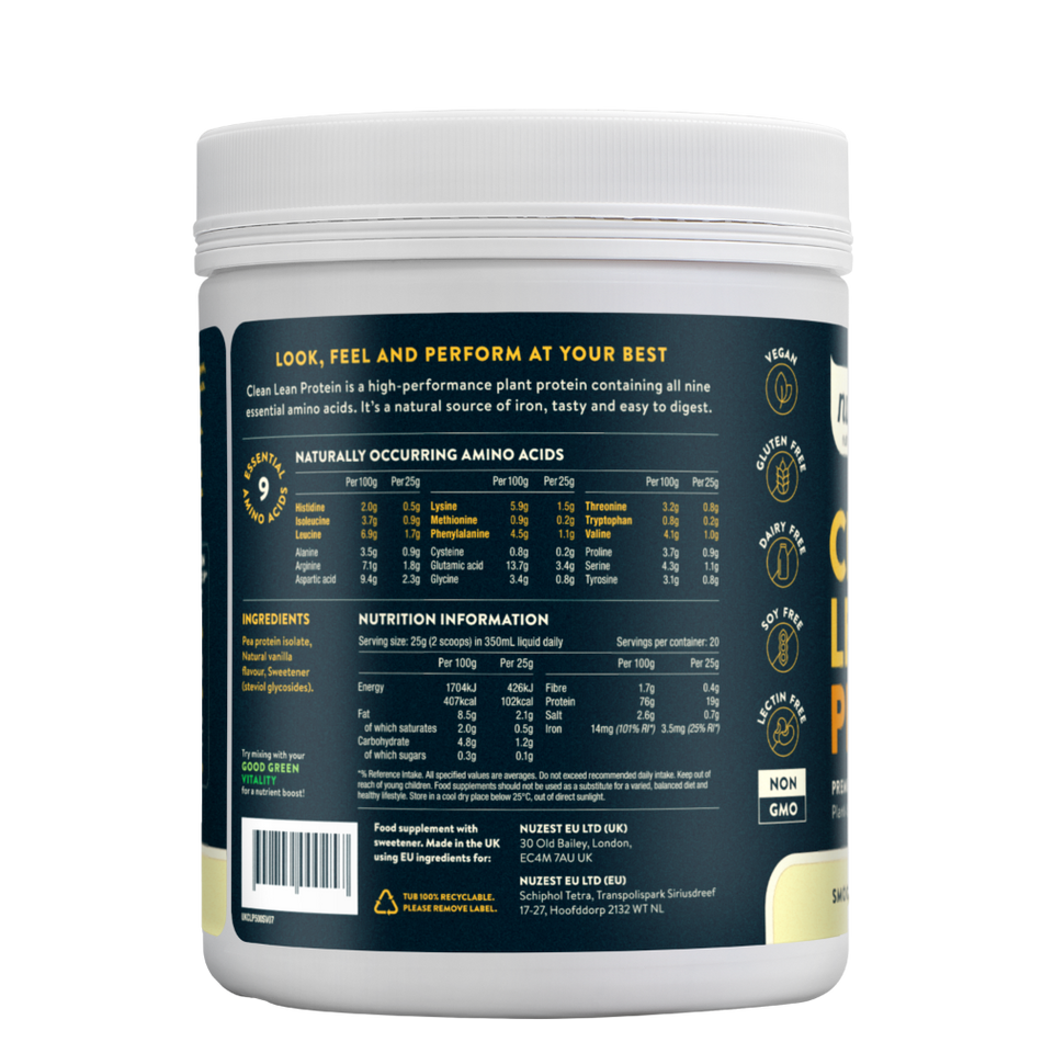 Nuzest Clean Lean Protein Smooth Vanilla - 500g- Lillys Pharmacy and Health Store