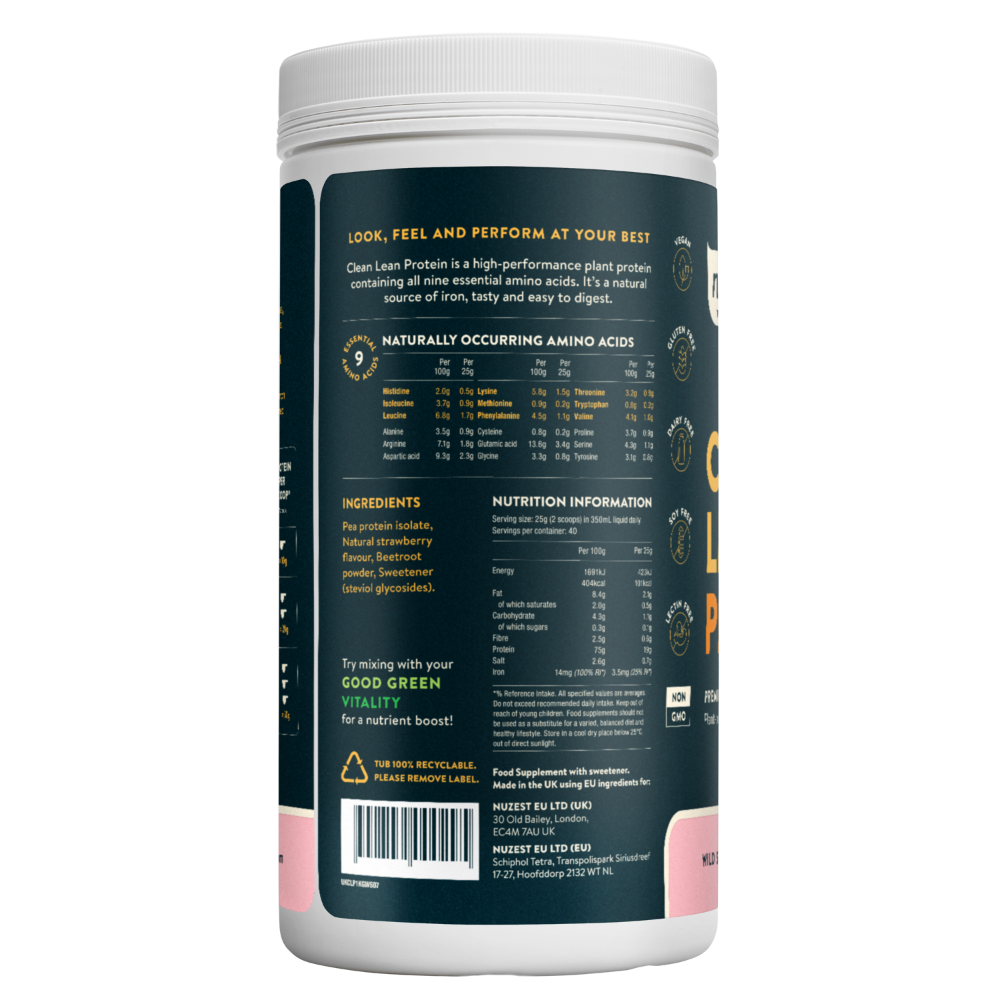 Nuzest Clean Lean Protein Wild Strawberry - 1kg- Lillys Pharmacy and Health Store