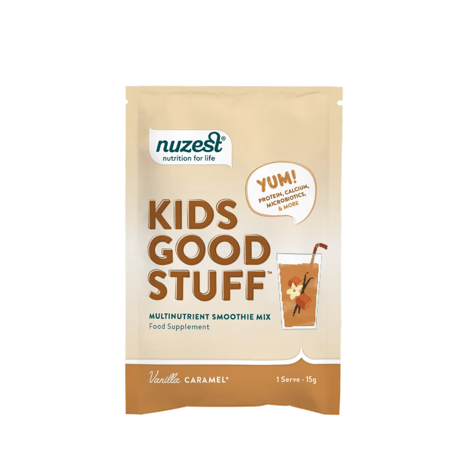Nuzest Kids Good Stuff Vanilla Caramel Single Serves 15g- Lillys Pharmacy and Health Store
