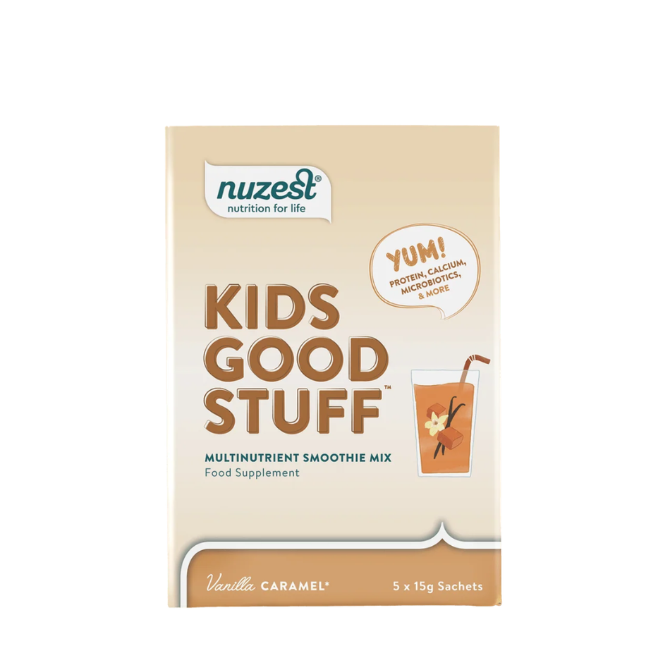 Nuzest Kids Good Stuff Vanilla Caramel Single Serves 5x15g- Lillys Pharmacy and Health Store