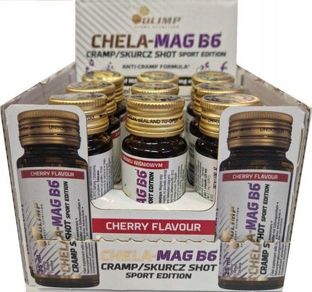 Olimp Nutrition ChelaMag B6 Cramp Shot, Cherry 9 x 25 ml- Lillys Pharmacy and Health Store
