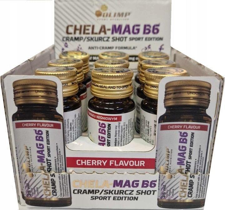 Olimp Nutrition ChelaMag B6 Cramp Shot, Cherry 9 x 25 ml- Lillys Pharmacy and Health Store