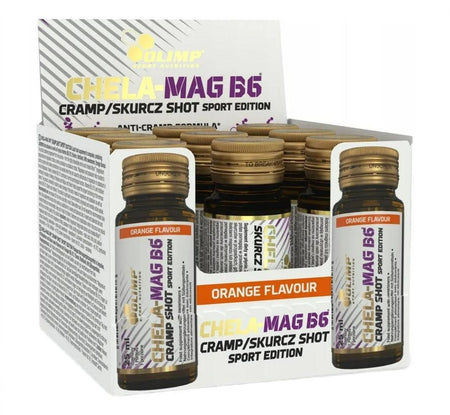Olimp Nutrition ChelaMag B6 Cramp Shot, Orange 9 x 25 ml- Lillys Pharmacy and Health Store