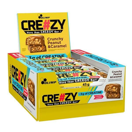 Olimp Nutrition Cre#zy Creatine Bar, Crunchy Peanut & Caramel - 20 x 45g - Lilly’s Pharmacy & Health Store