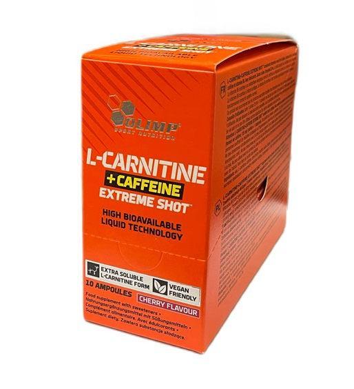 Olimp Nutrition LCarnitine + Caffeine Extreme Shot, Cherry 10 x 25 ml- Lillys Pharmacy and Health Store