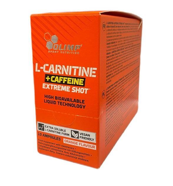 Olimp Nutrition LCarnitine + Caffeine Extreme Shot, Orange 10 x 25 ml- Lillys Pharmacy and Health Store