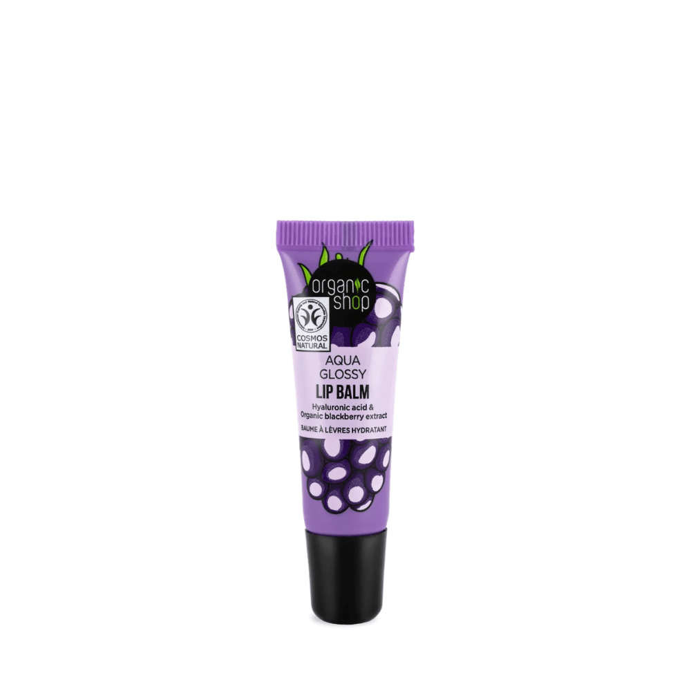 Organic Shop ORG Aqua Glossy Lip Balm. Hyaluronic Acid & Blackb 10ml- Lillys Pharmacy and Health Store