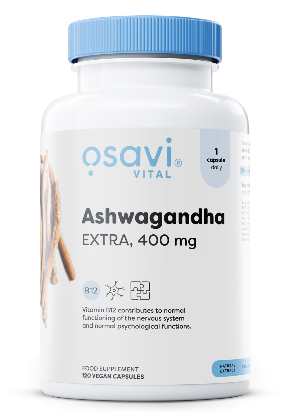 Osavi Ashwagandha Extra, 400mg 120 vegan caps- Lillys Pharmacy and Health Store