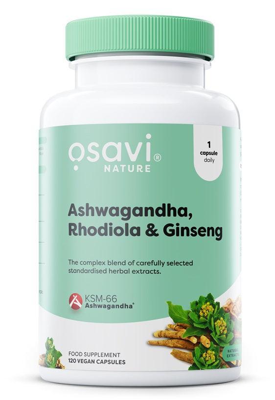 Osavi Ashwagandha + Rhodiola & Ginseng 120 vegan caps- Lillys Pharmacy and Health Store