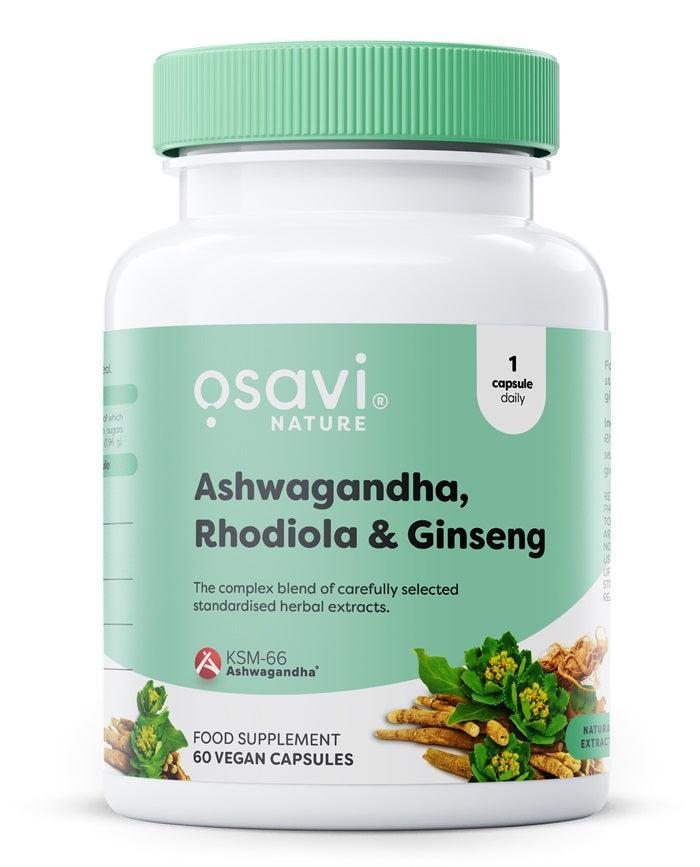 Osavi Ashwagandha + Rhodiola & Ginseng 60 vegan caps- Lillys Pharmacy and Health Store