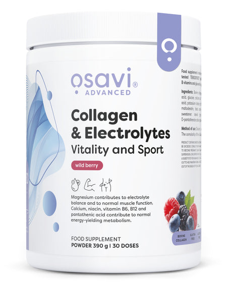 Osavi Collagen Electrolytes Vitality and Sport, Wild Berry 390g- Lillys Pharmacy and Health Store