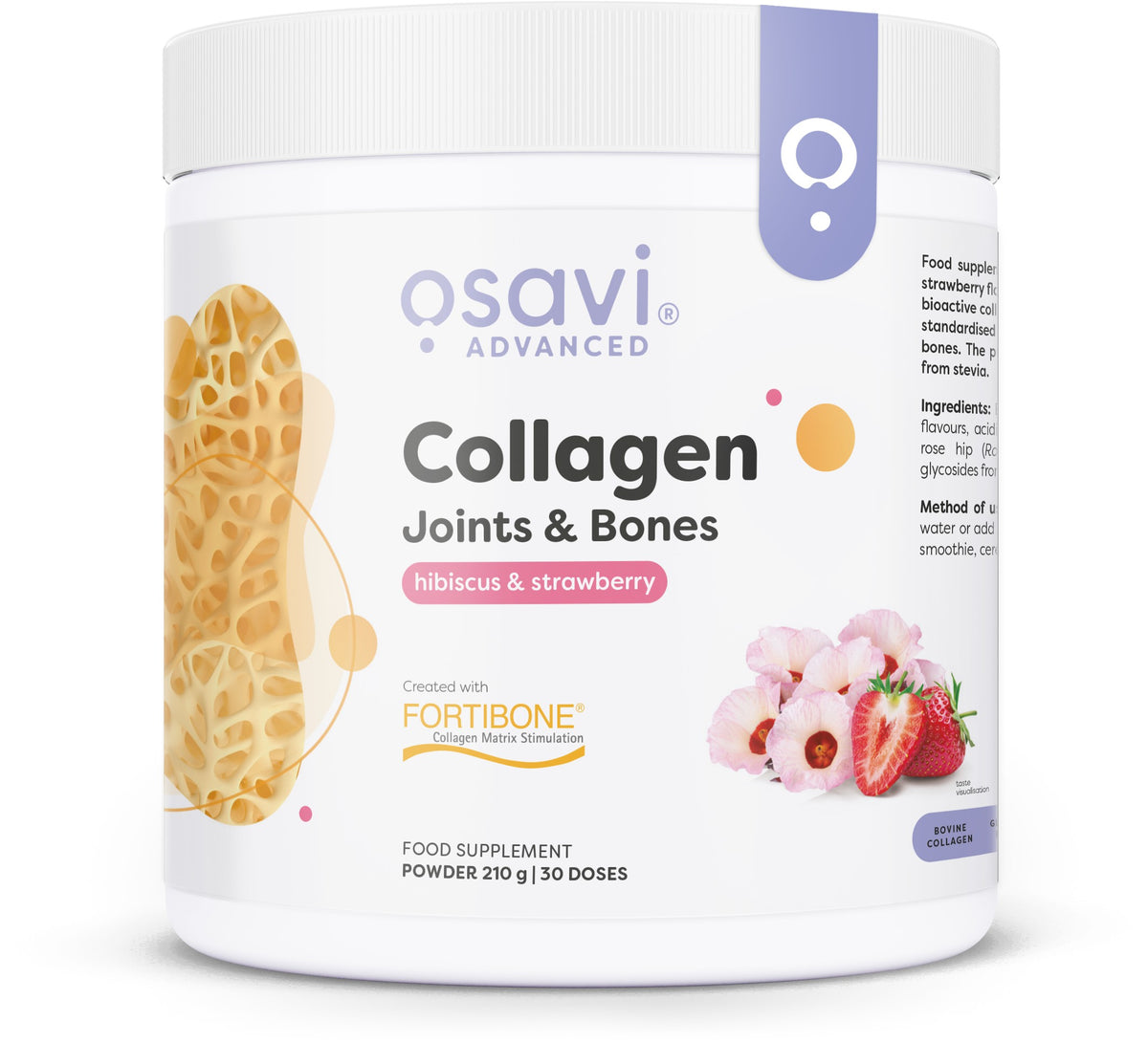 Osavi Collagen Joints & Bones, Hibiscus & Strawberry - 210g - Lilly’s Pharmacy & Health Store