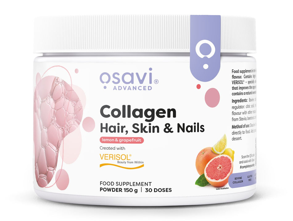 Osavi Collagen Peptides (Hair Skin & Nails), Lemon & Grapefruit 150g- Lillys Pharmacy and Health Store