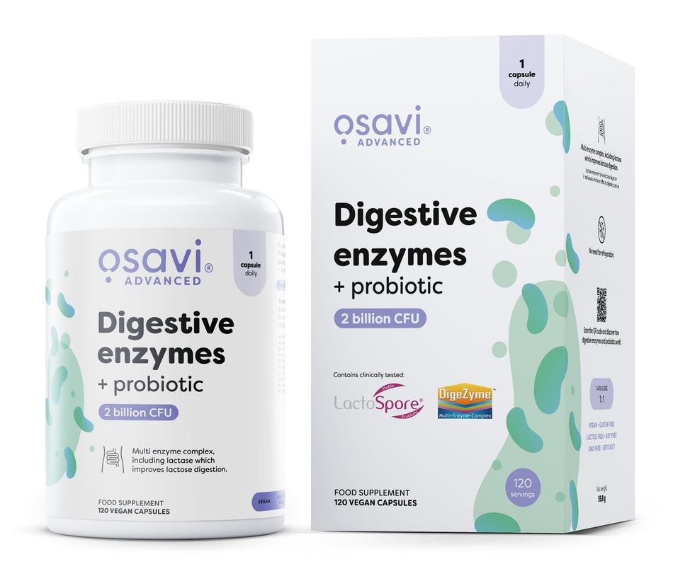 Osavi Digestive enzymes + probiotic 120 vegan caps- Lillys Pharmacy and Health Store
