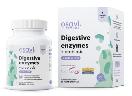 Osavi Digestive enzymes + probiotic 60 vegan caps- Lillys Pharmacy and Health Store
