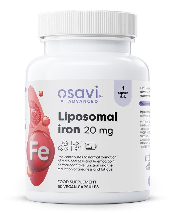 Osavi Liposomal Iron, 20mg 60 vegan caps- Lillys Pharmacy and Health Store