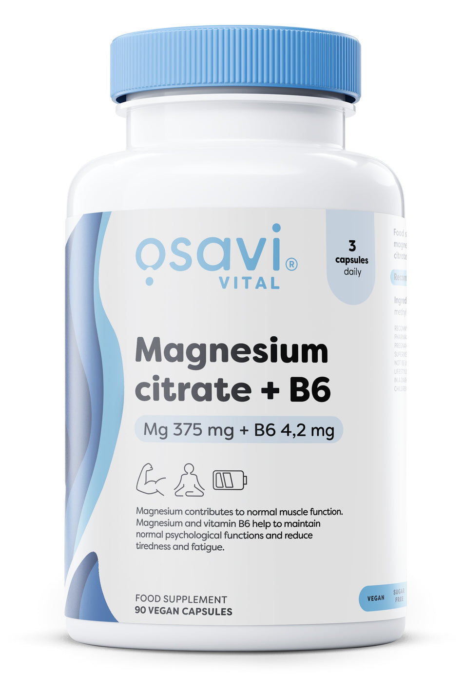 Osavi Magnesium Citrate + B6, 375mg + 4.2mg 90 vcaps- Lillys Pharmacy and Health Store