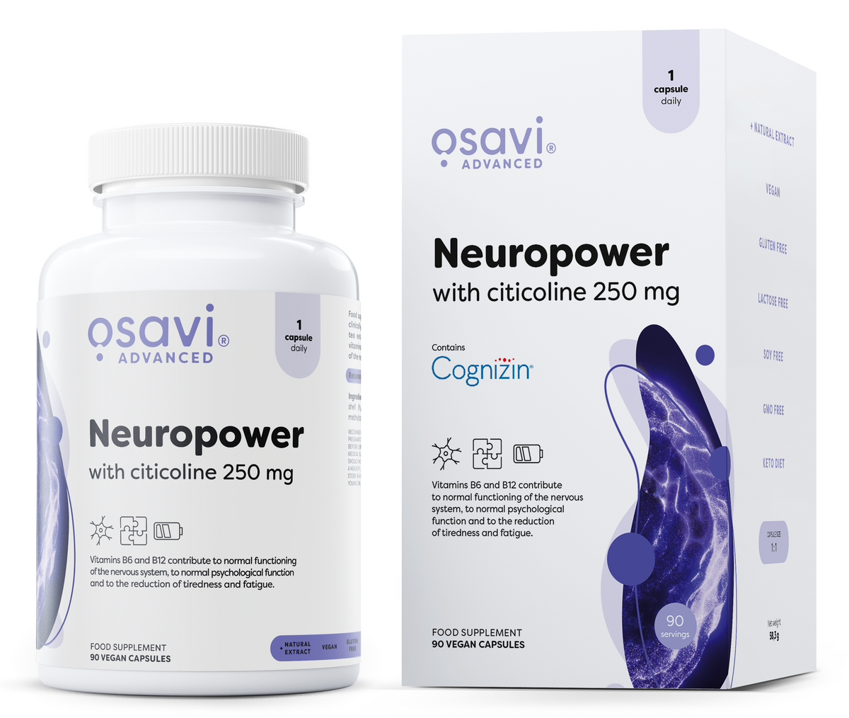 Osavi Neuropower with Citicoline, 250mg 90 vegan caps- Lillys Pharmacy and Health Store