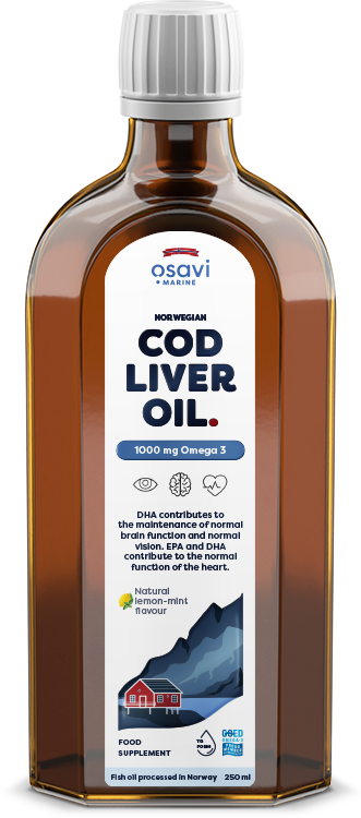 Osavi Norwegian Cod Liver Oil, 1000mg Omega 3 (LemonMint) 250 ml- Lillys Pharmacy and Health Store