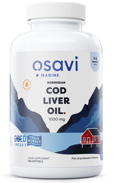 Osavi Norwegian Cod Liver Oil Softgels, 1000mg (Lemon) 180 softgels- Lillys Pharmacy and Health Store