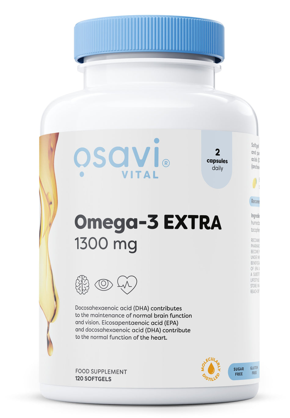 Osavi Omega3 Extra Molecularly Distilled, 1300mg (Lemon) 120 softgels- Lillys Pharmacy and Health Store
