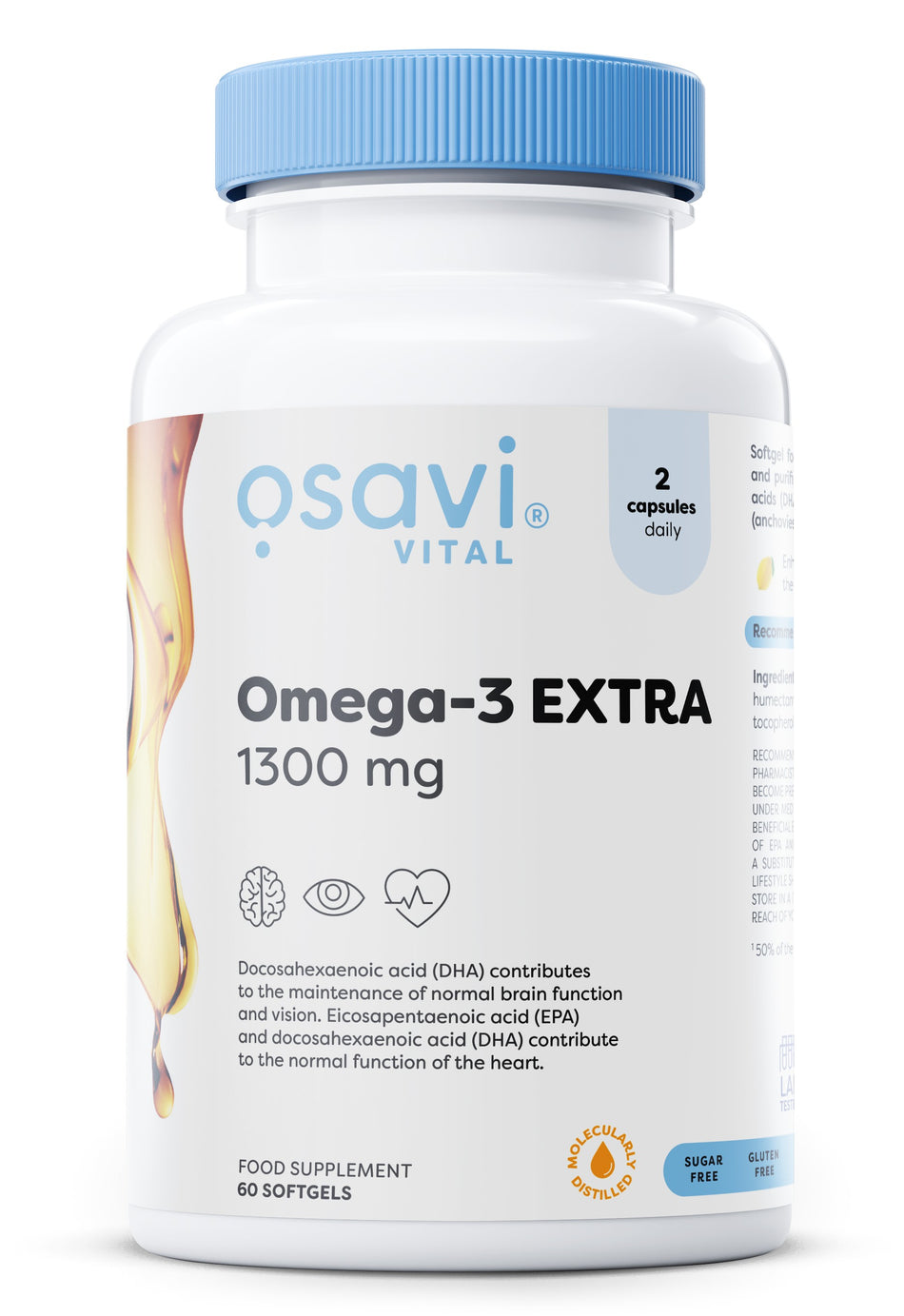 Osavi Omega3 Extra Molecularly Distilled, 1300mg (Lemon) 60 softgels- Lillys Pharmacy and Health Store