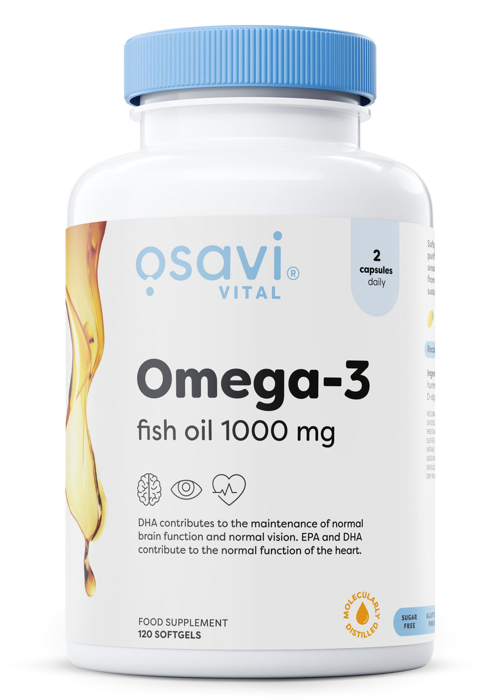 Osavi Omega3 Fish Oil Molecularly Distilled, 1000mg 120 softgels- Lillys Pharmacy and Health Store