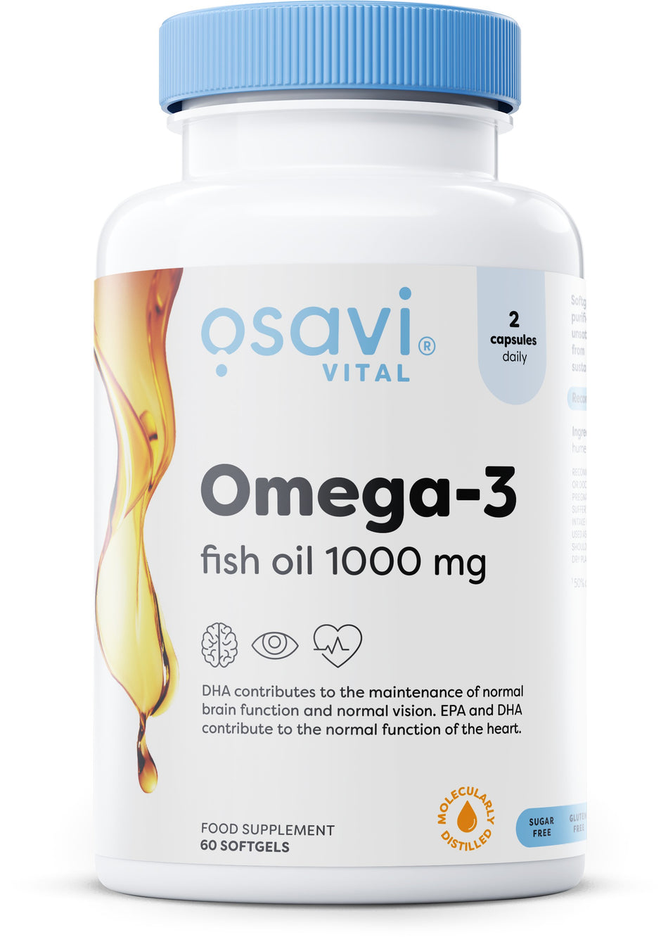 Osavi Omega3 Fish Oil Molecularly Distilled, 1000mg 60 softgels- Lillys Pharmacy and Health Store