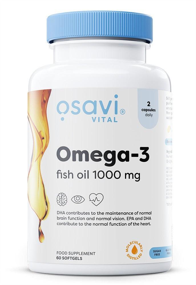 Osavi Omega3 Fish Oil Molecularly Distilled, 1000mg (Lemon) 60 softgels- Lillys Pharmacy and Health Store