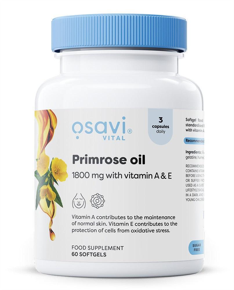 Osavi Primrose Oil with Vitamin A & E, 1800mg 60 softgels- Lillys Pharmacy and Health Store