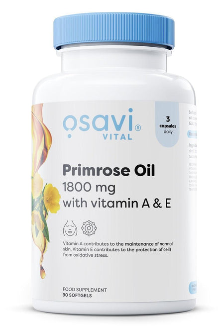 Osavi Primrose Oil with Vitamin A & E, 1800mg 90 softgels- Lillys Pharmacy and Health Store