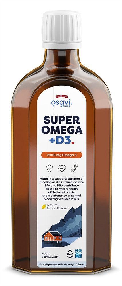 Osavi Super Omega + D3, 2900mg Omega 3 (Lemon) 250 ml- Lillys Pharmacy and Health Store