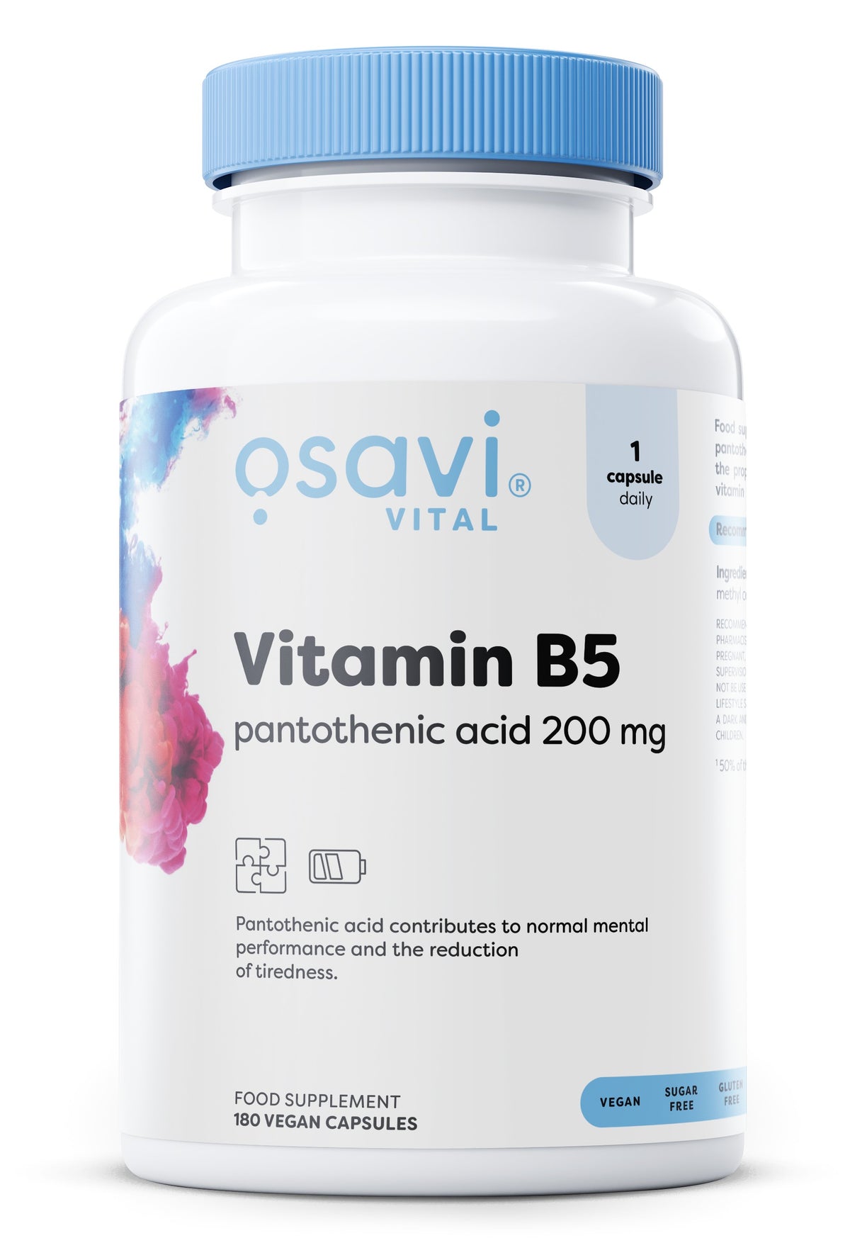 Osavi Vitamin B5 Pantothenic Acid, 200mg 180 vegan caps- Lillys Pharmacy and Health Store