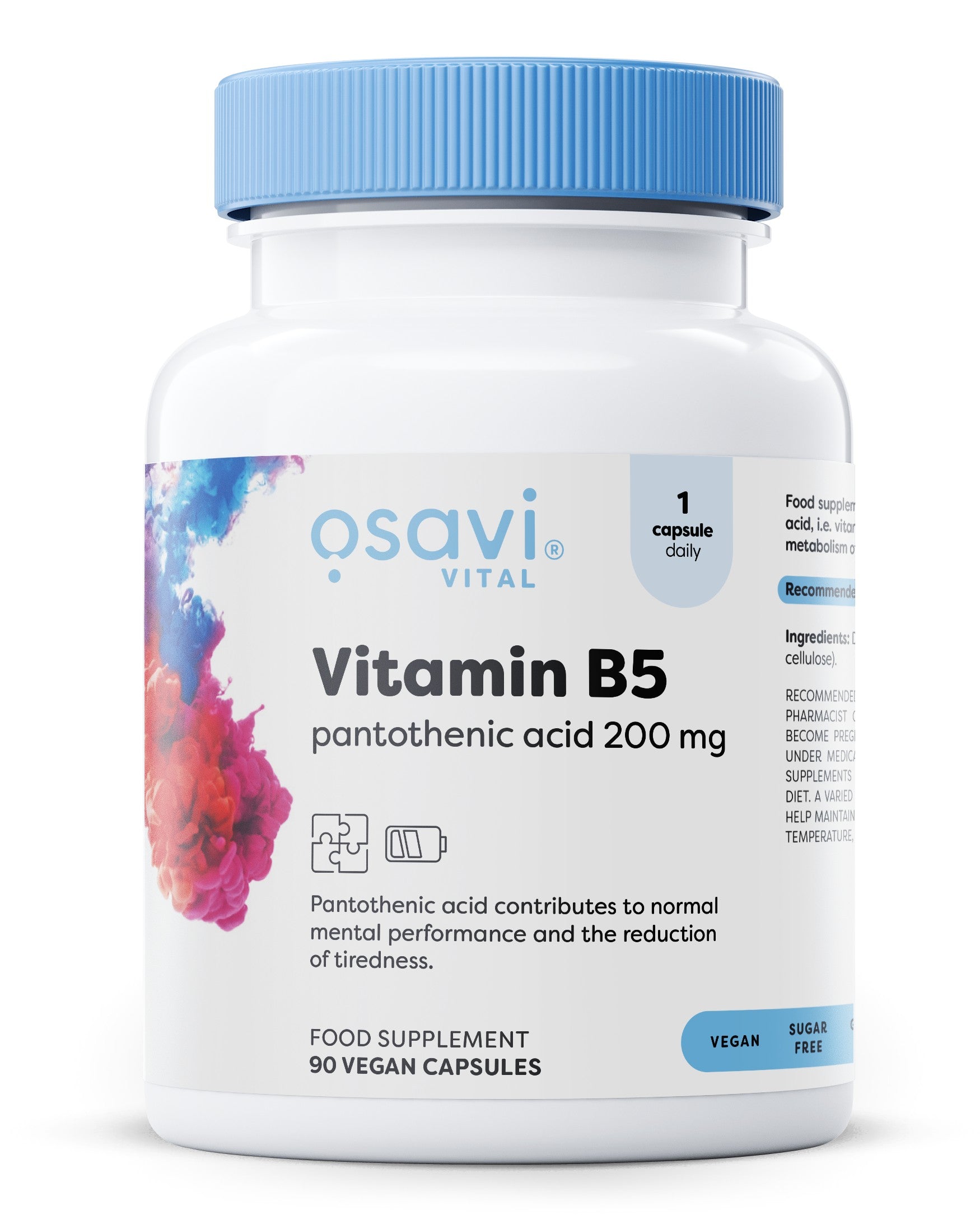 Osavi Vitamin B5 Pantothenic Acid, 200mg 90 vegan caps- Lillys Pharmacy and Health Store