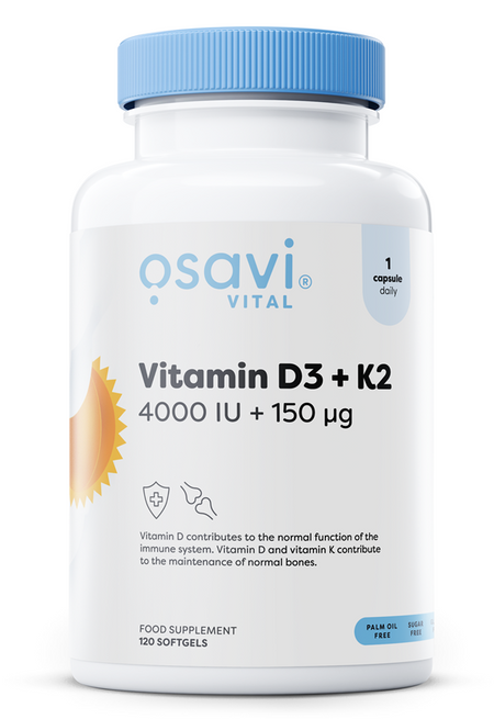 Osavi Vitamin D3 + K2, 4000IU + 150mcg 120 softgels- Lillys Pharmacy and Health Store