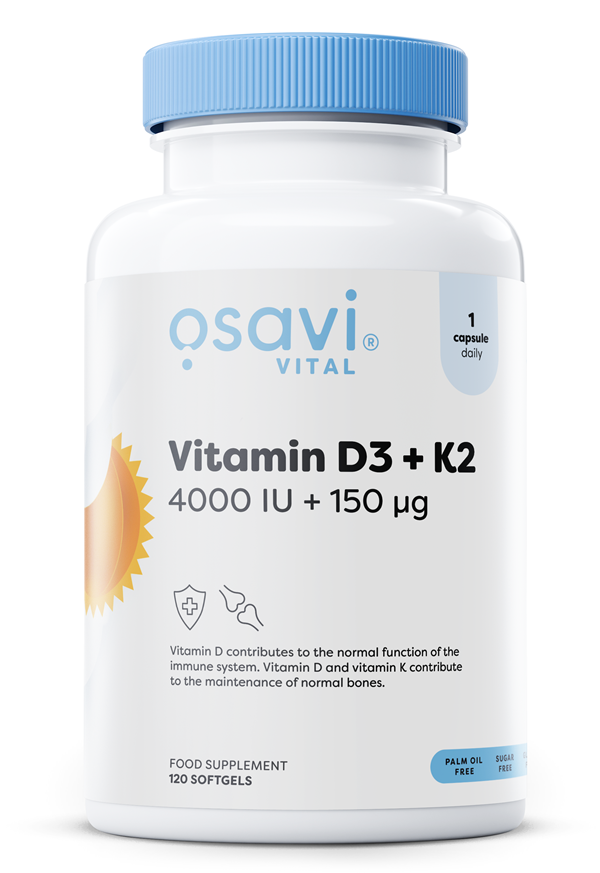 Osavi Vitamin D3 + K2, 4000IU + 150mcg 120 softgels- Lillys Pharmacy and Health Store