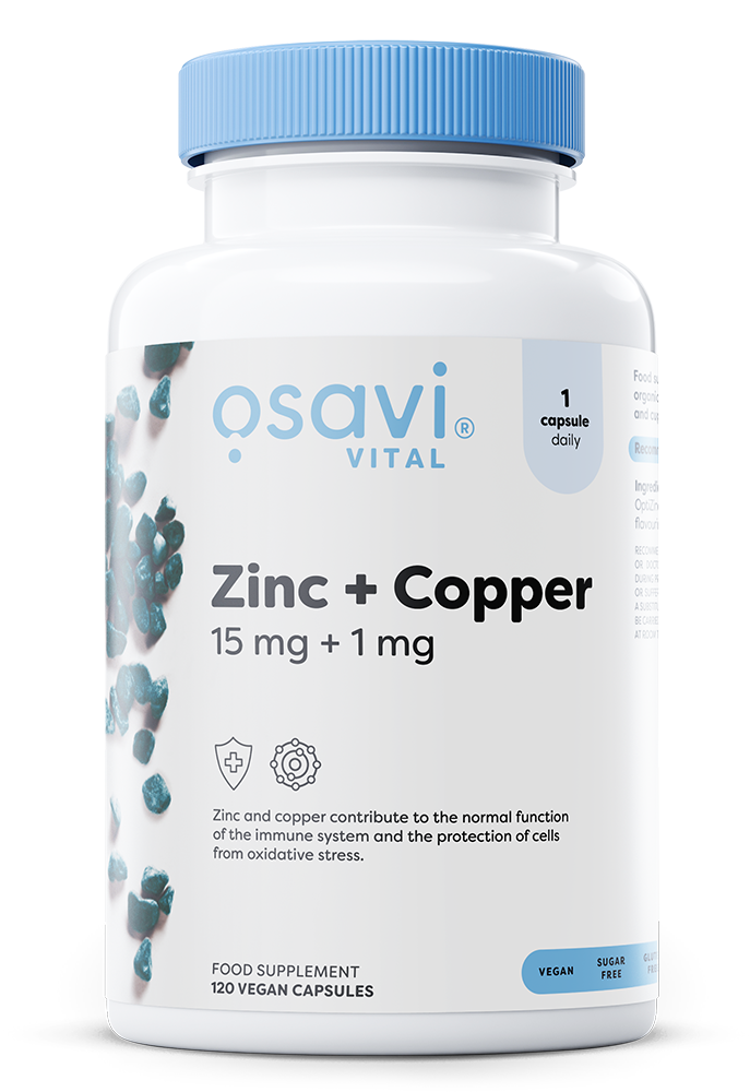 Osavi Zinc + Copper, 15mg + 1mg 120 vegan caps- Lillys Pharmacy and Health Store