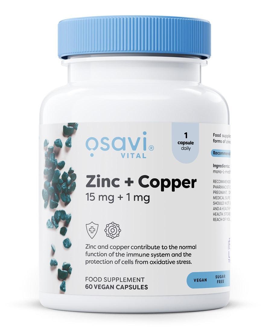 Osavi Zinc + Copper, 15mg + 1mg 60 vegan caps- Lillys Pharmacy and Health Store