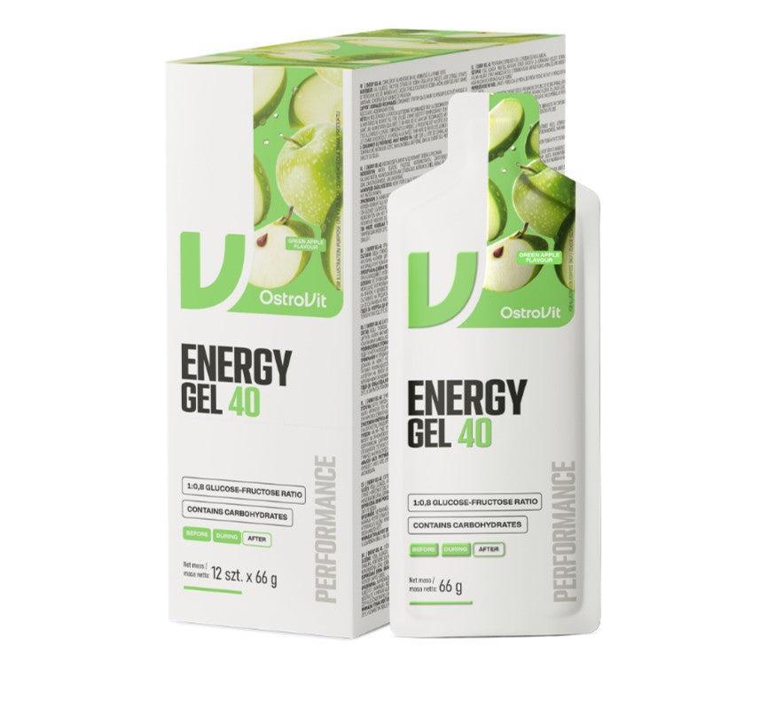 OstroVit Energy Gel 40, Green Apple - 12 x 66g - Lilly's Pharmacy