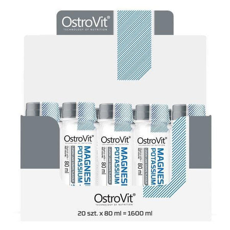 OstroVit Magnesium Potassium + B6 Shot, Lemon Lime Grape 20 x 80 ml- Lillys Pharmacy and Health Store
