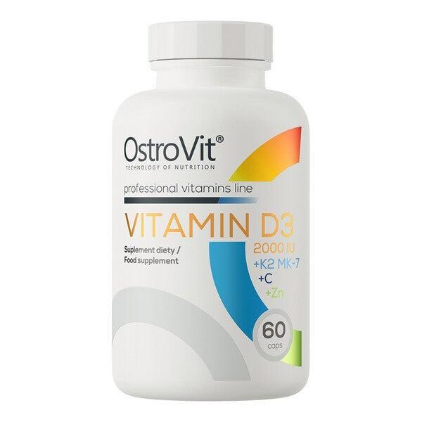 OstroVit Vitamin D3 2000IU + K2 MK7 + C + Zn 60 caps- Lillys Pharmacy and Health Store