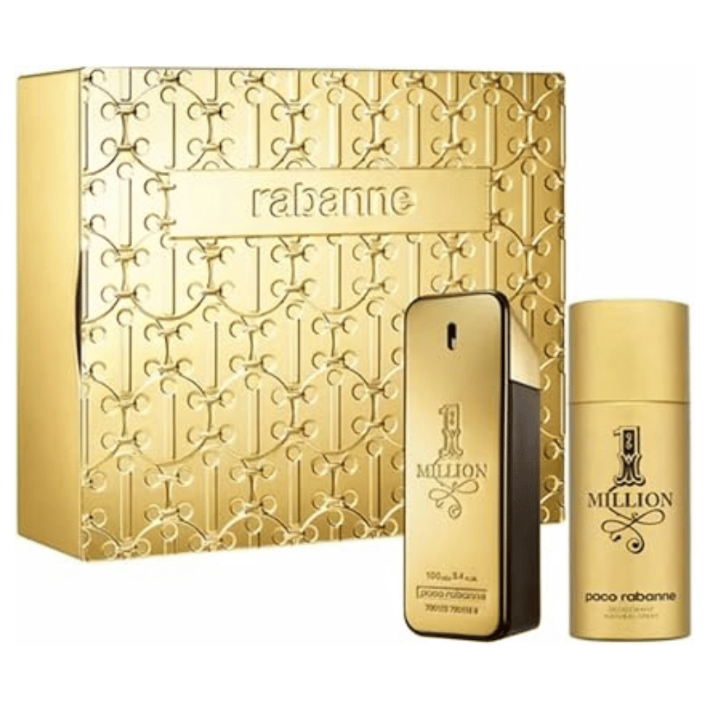 Paco Rabanne 1 Million 100ml 2 Piece Gift Set - 100ml Eau de Toilette Spray, 150ml Deodorant Spray- Lillys Pharmacy and Health Store