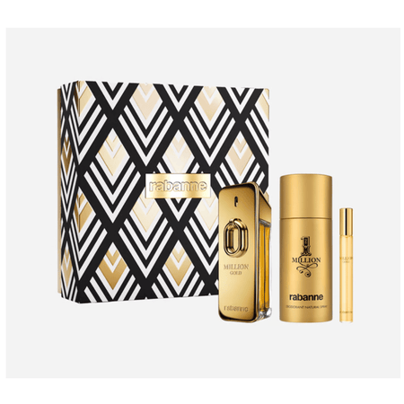Paco Rabanne 1 Million 100ml 3 Piece Gift Set - 100ml Eau de Toilette Spray, 150ml Deodorant Spray, 10ml Eau de Toilette Spray- Lillys Pharmacy and Health Store