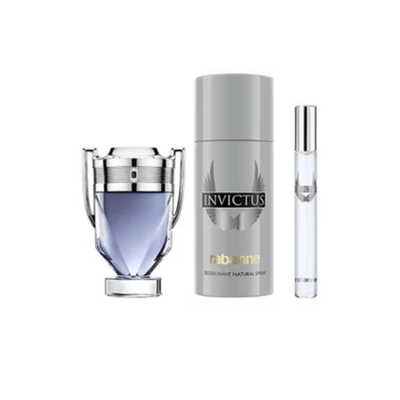 Paco Rabanne Invictus 50ml 3 Piece Gift Set - 50ml Eau de Toilette Spray, 150ml Deodorant Spray, 10ml Eau de Toilette Spray- Lillys Pharmacy and Health Store