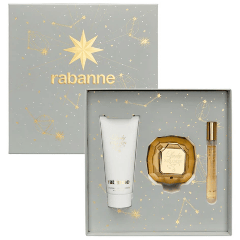 Paco Rabanne Lady Million 50ml 3pc Gift Set 50ml Edp Spr, 75ml Body Lotion, 10ml Edp Spr- Lillys Pharmacy and Health Store