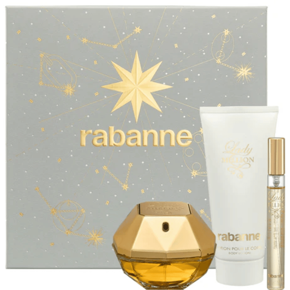 Paco Rabanne Lady Million 50ml 3pc Gift Set 50ml Edp Spr, 75ml Body Lotion, 10ml Edp Spr- Lillys Pharmacy and Health Store