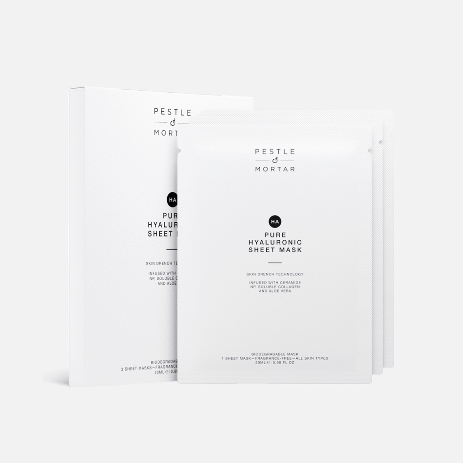 Pestle & Mortar Pure Hyaluronic Sheet Mask - Pack of 3- Lillys Pharmacy and Health Store